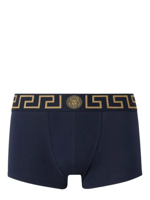 Versace boxer à bande Greca - Bleu - Versace - Modalova