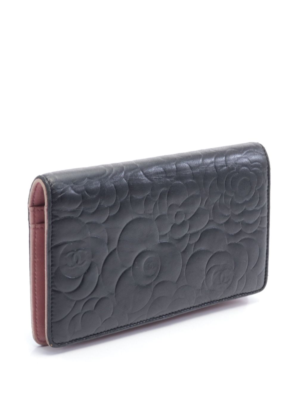 CHANEL Pre-Owned 2009-2010 Camellia wallet - Zwart