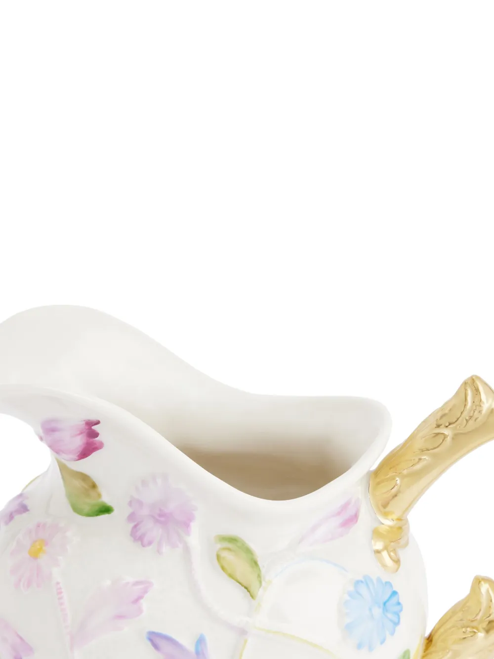 Villari Leaf-embellished Milk Container In White