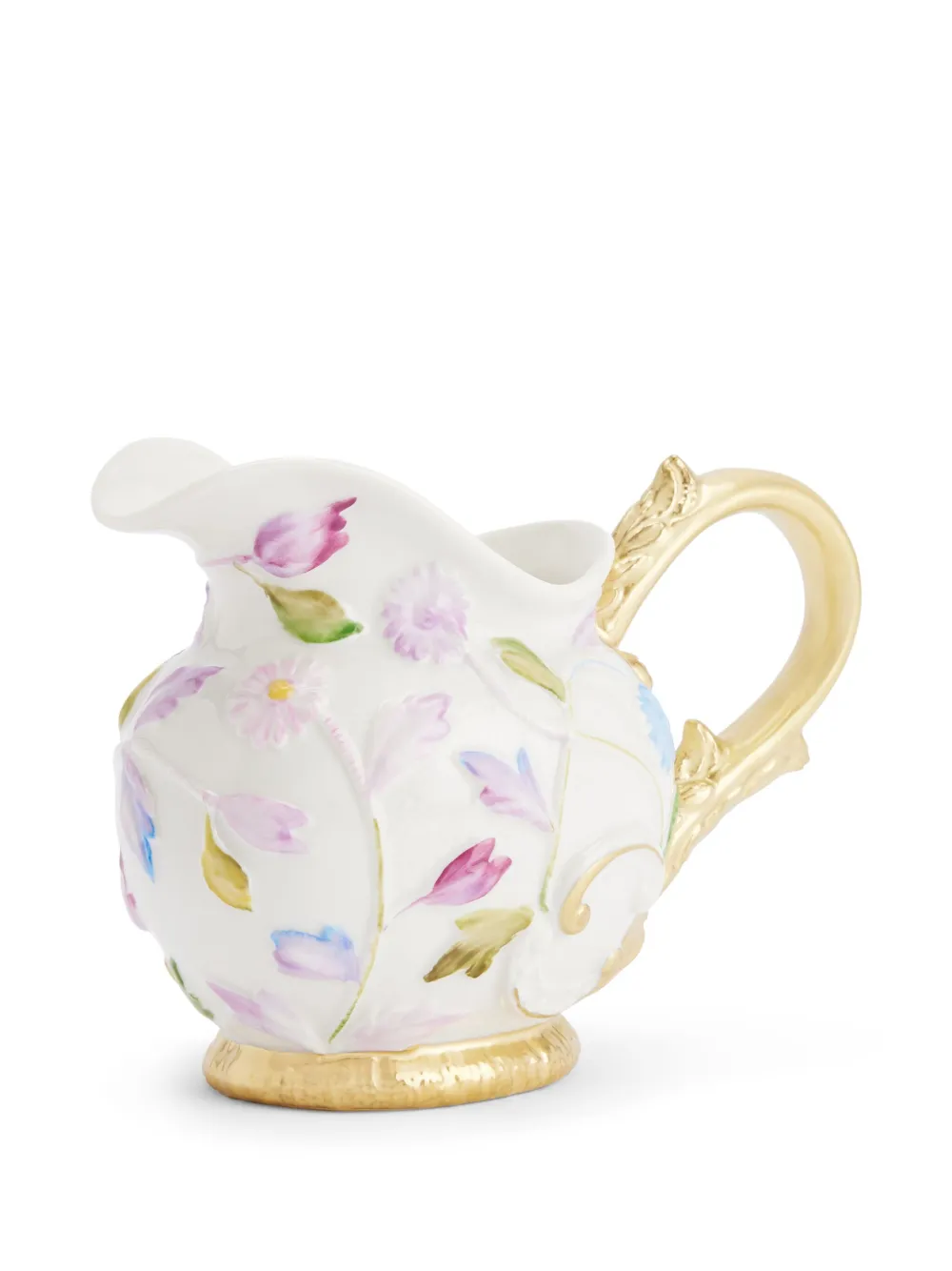 Villari Leaf-embellished Milk Container In White