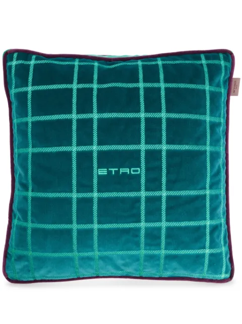 ETRO HOME logo plush-finish cushion