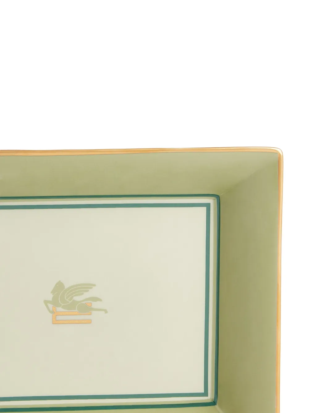 Shop Etro Home Porcelain Tray In Green