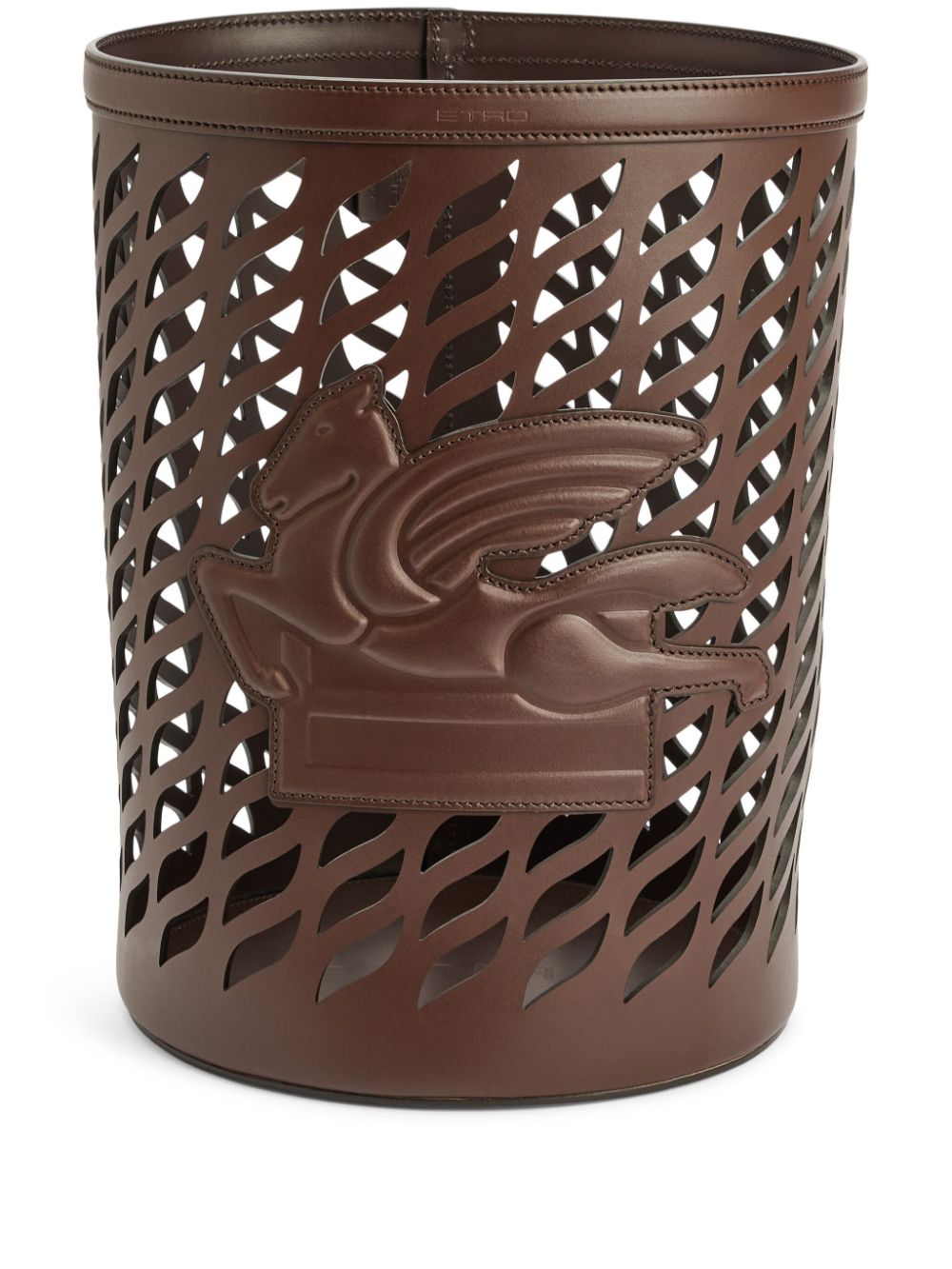 ETRO HOME vase en cuir à motif Pegaso - Marron