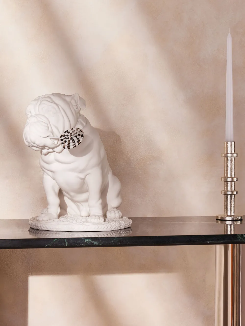 Lladrò Bulldog Porcelain Figurine In White