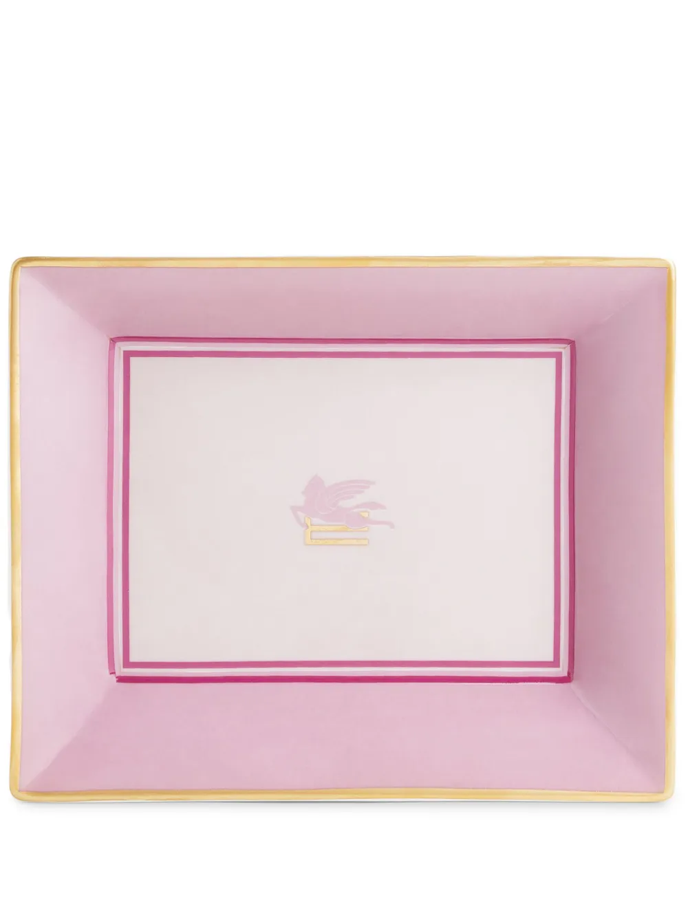 ETRO HOME Pegaso-motif porcelain tray | Pink | Image 1
