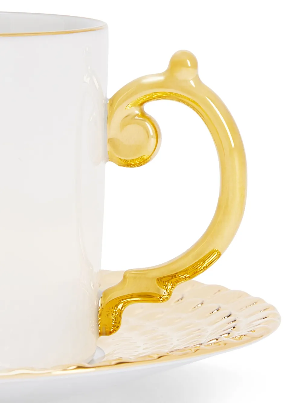 L'OBJET AEGEAN ESPRESSO CUPS AND SAUCER (SET OF TWO)
