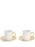 L'Objet Aegean espresso cups and saucer (set of two) - White