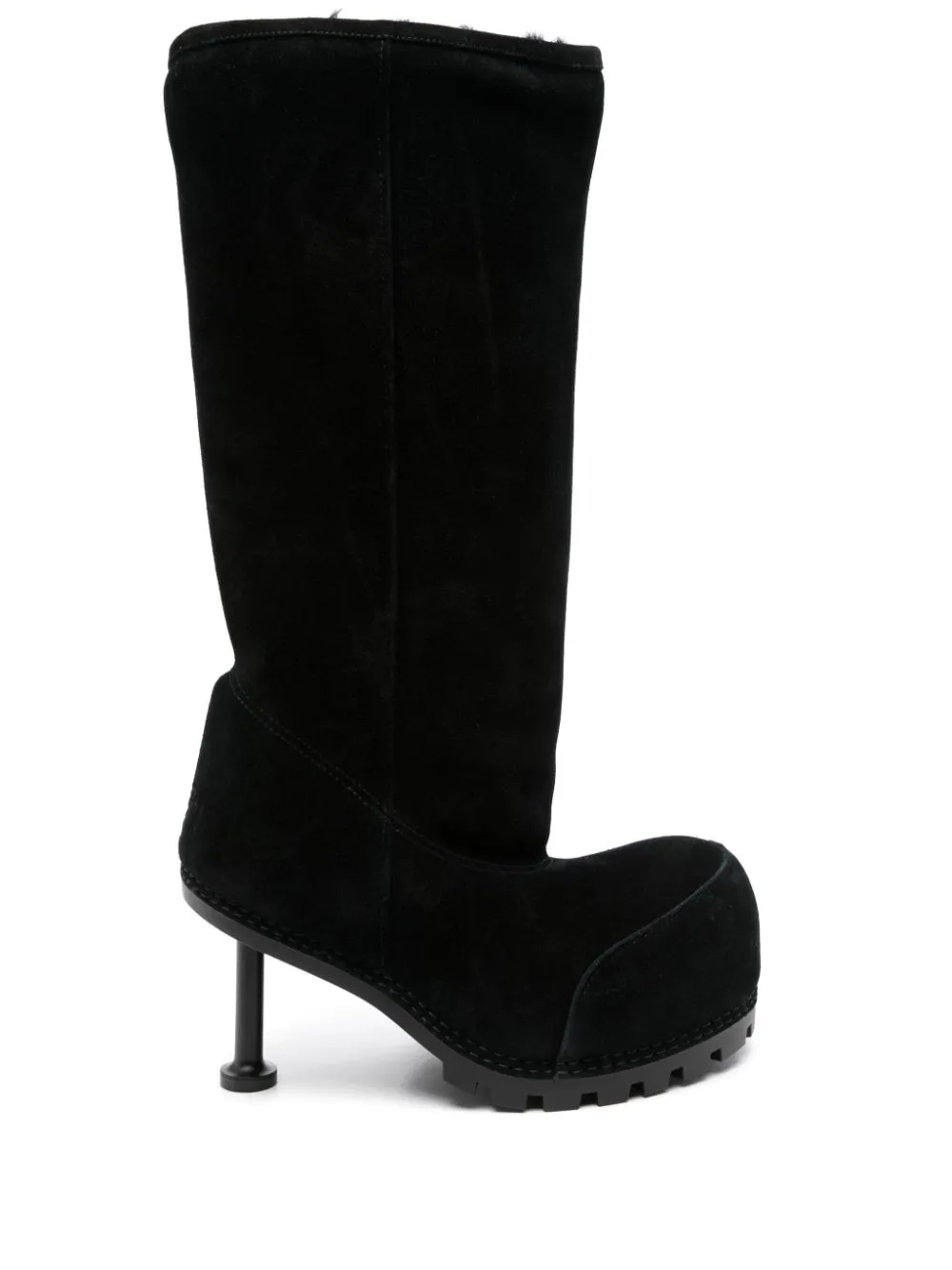 Balenciaga Alaska Suede Stiletto Tall Boots In Black