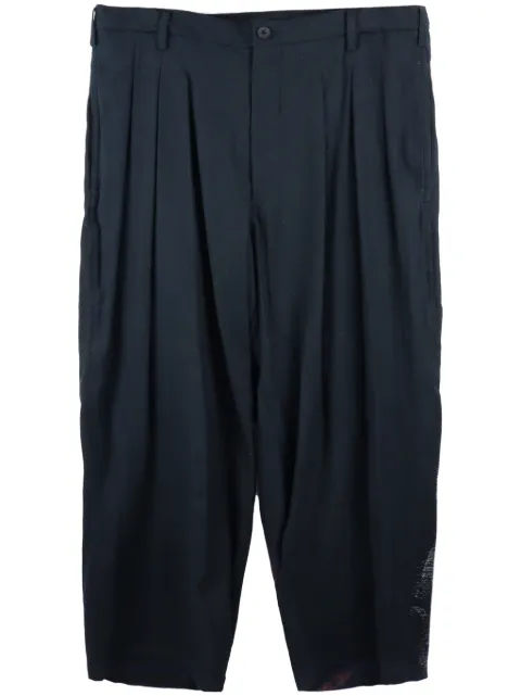 Yohji Yamamoto graphic-print pleated tapered trousers