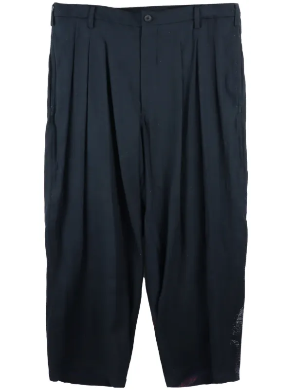 Yohji Yamamoto ブラックパンツ サイズ1 Yohji Yamamoto グラフィック テーパードパンツ | ブラック | FARFETCH JP