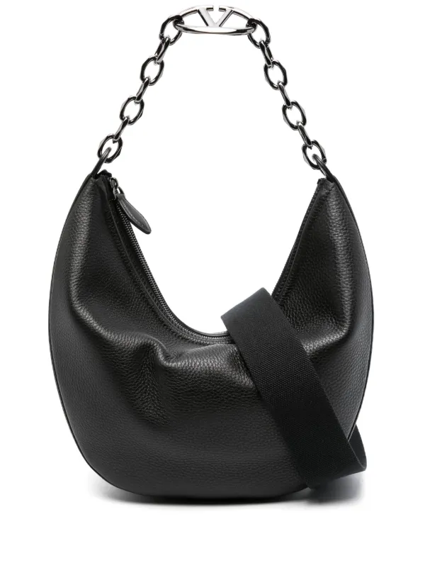 Valentino Garavani Small Moon Shoulder Bag in Black