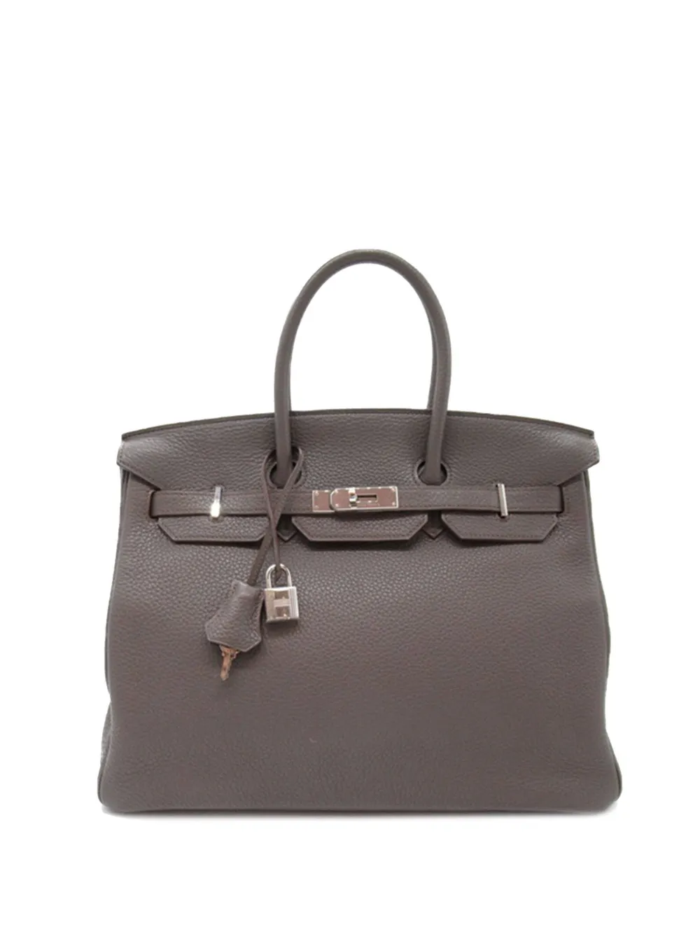 Click to view more detailed imagery on our partner's website Pre-owned Hermes 2013 Togo Birkin Retourne 35 Handbag In Grey