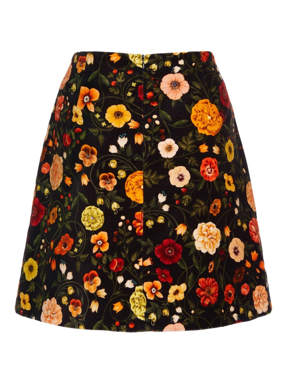 Shop La Doublej Floral-print Skirt In 黑色