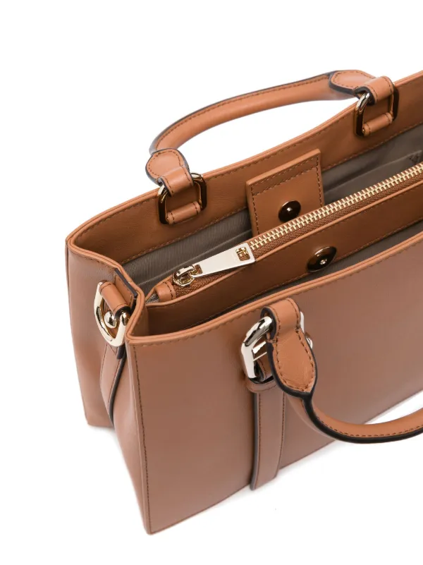 トートバッグ Furla Textured Brown Handbag With Magnetic Fastening And Furla Textured Brown Handbag With Magnetic Fastening And