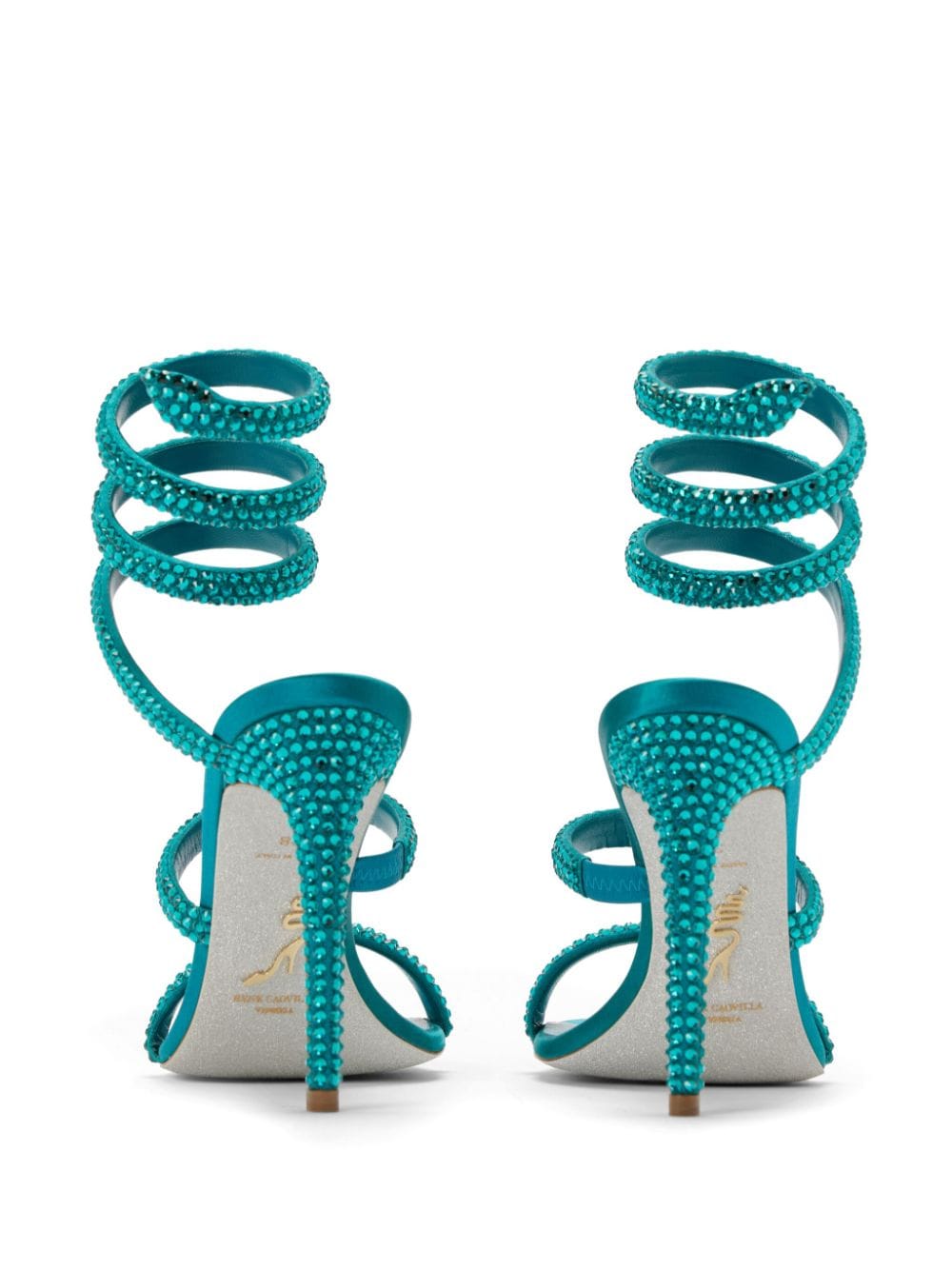 Shop René Caovilla 105mm Cleo Sandals In Blue