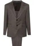 Tagliatore single-breasted virgin wool suit - Brown