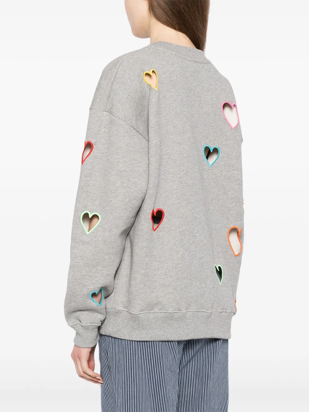 Mira Mikati Heart-motif Cut-out Sweatshirt In Grey