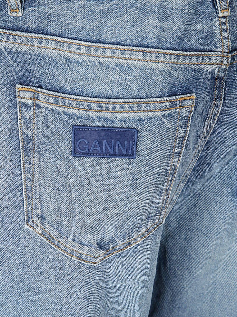 GANNI whiskering detail boyfriend jeans Women