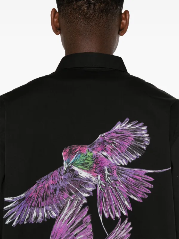 Y-3 bird-illustration Shirt | Black | FARFETCH JO