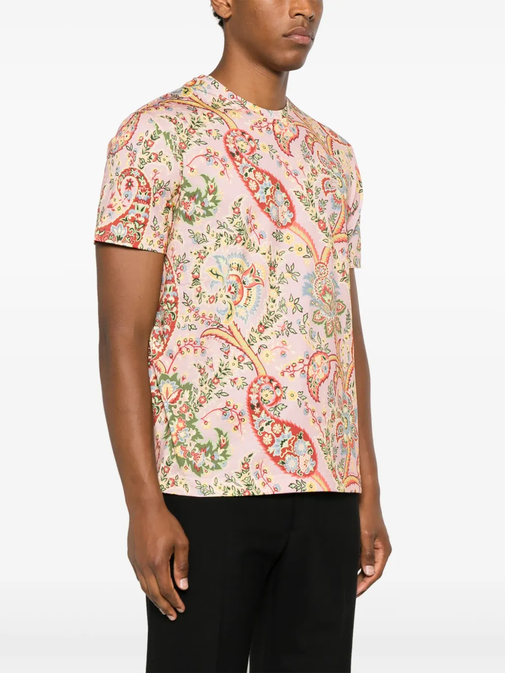 ETRO T-shirt met bloemen paisley-print Roze