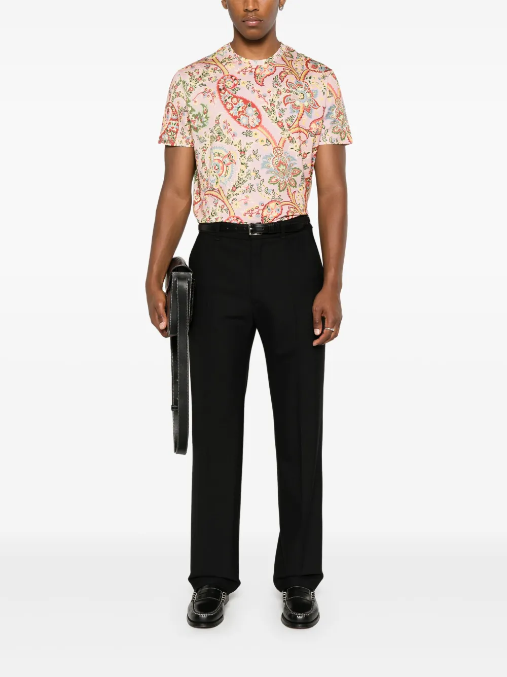 ETRO T-shirt met bloemen paisley-print - Roze