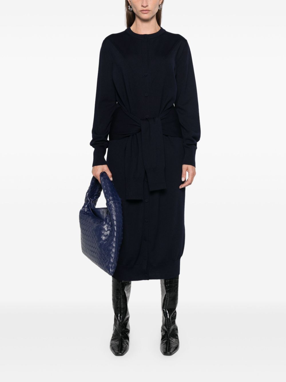 Shop Jil Sander Knit Dress In Blue