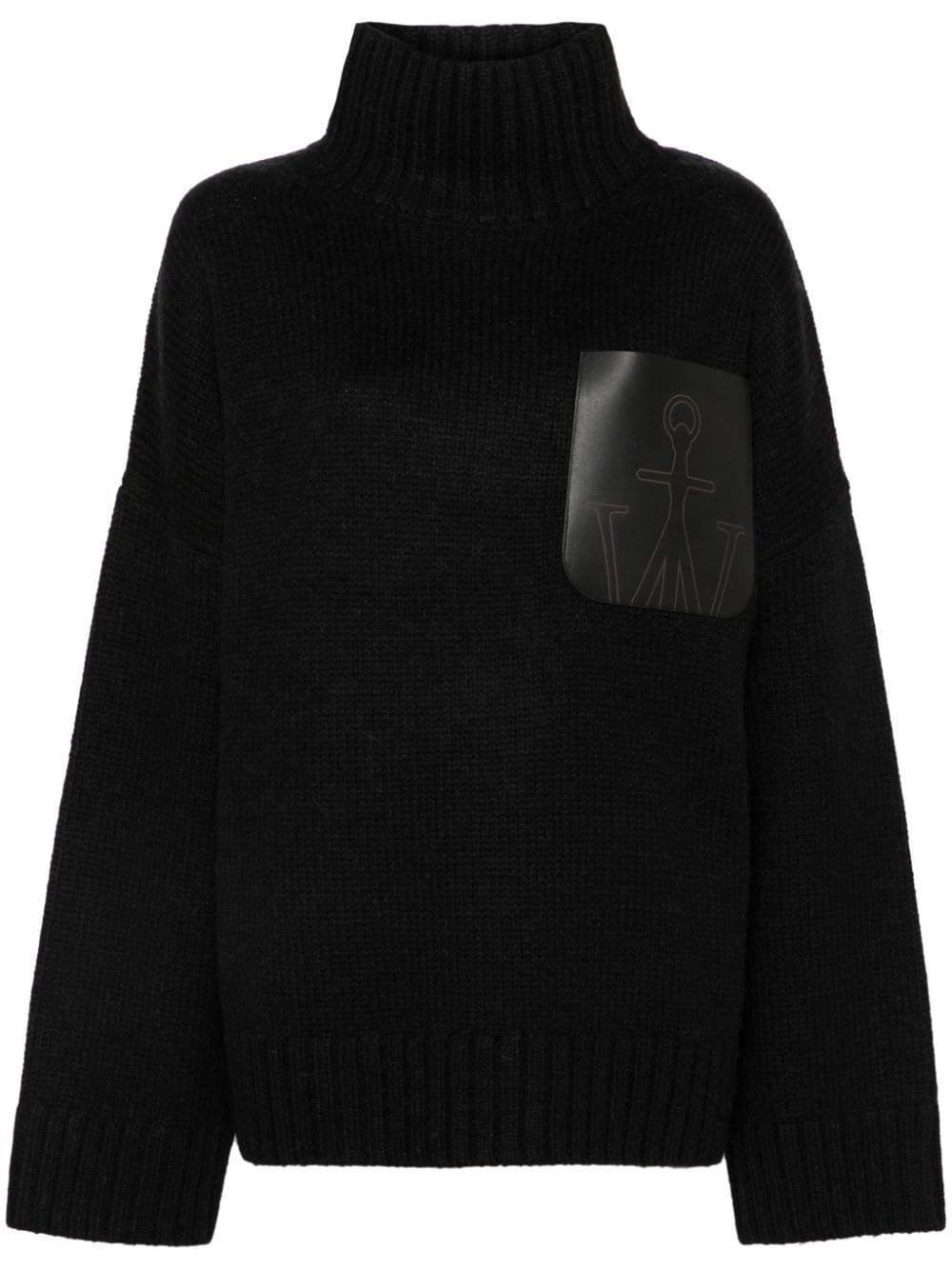 JW Anderson leather-pocket sweater - Nero