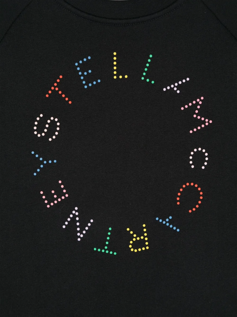 Stella Mccartney Black Sweatshirt With Multicoloured Circular Logo In Blue