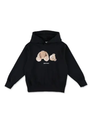 Palm Angels Kids Bear Hoodie | Black | FARFETCH AZ