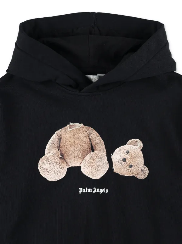 Palm Angels Kids Bear Hoodie | Black | FARFETCH