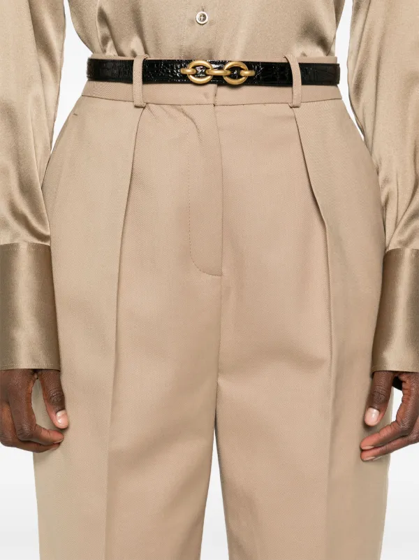 Elisabetta Franchi dart-detailing Trousers | Brown | FARFETCH