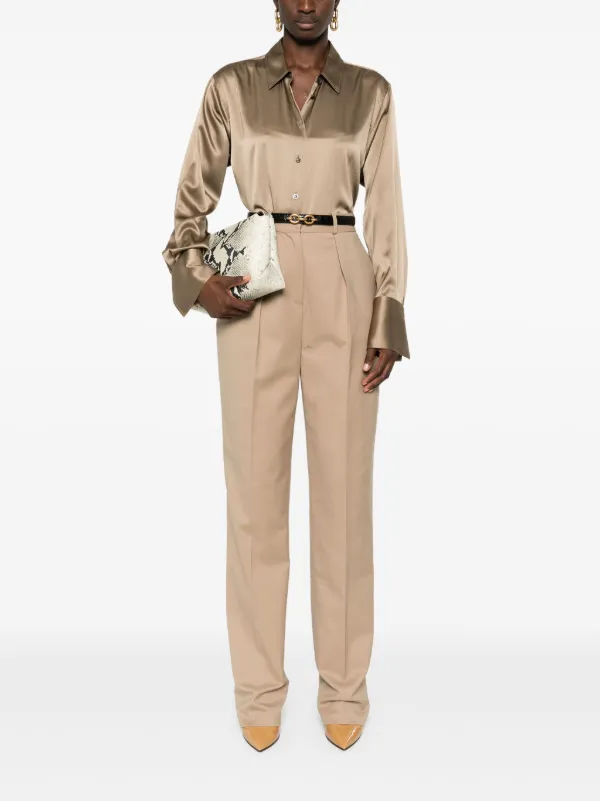 パンツ ELISABETTA FRANCHI Women Straight Pants PAT7151 DN9 MARE BUR Elisabetta Franchi Wool Trousers | Neutrals | FARFETCH