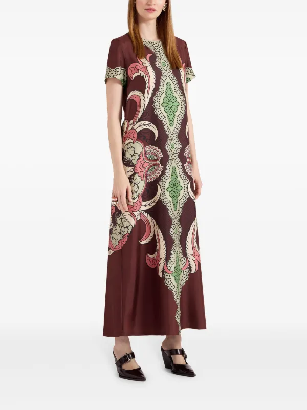 la doublej swing midi dress La Doublej Icon Clingy Swing Midi Dress - Brown