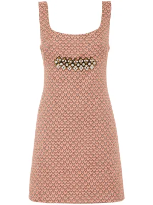 Fleur Du Mal Bebe rose-jacquard Slip Dress | Blue | FARFETCH