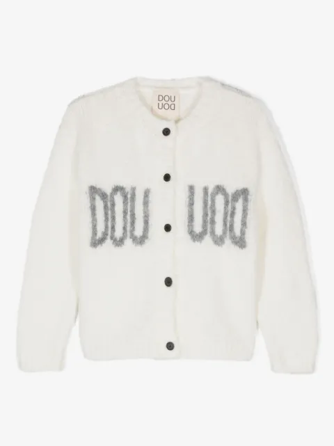 Douuod Kids Cardigan mit Intarsien-Logo