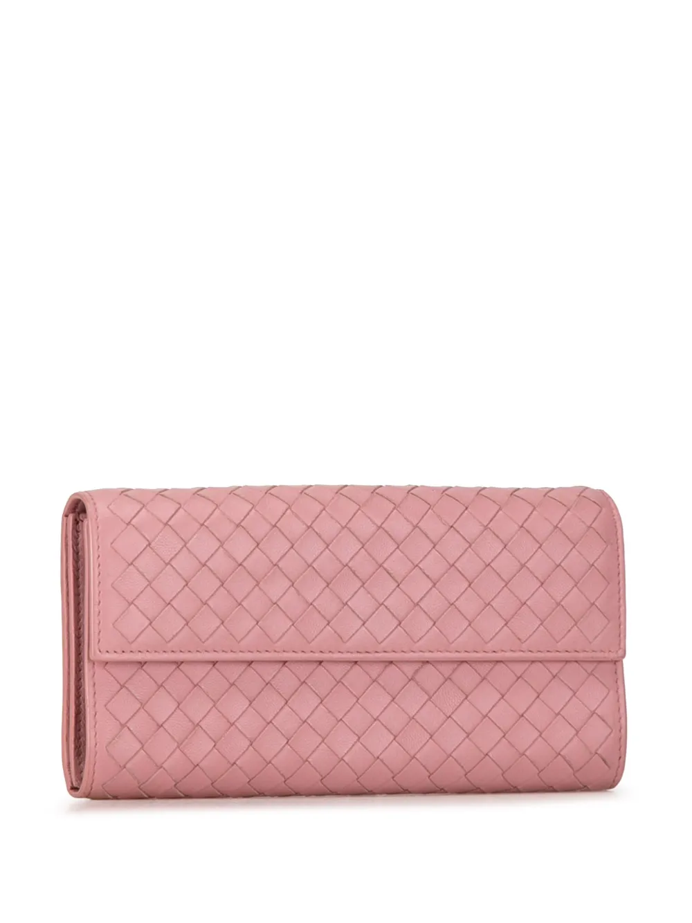 Bottega Veneta Woven Pink Nappa Intrecciato Continental Wallet Leather offers