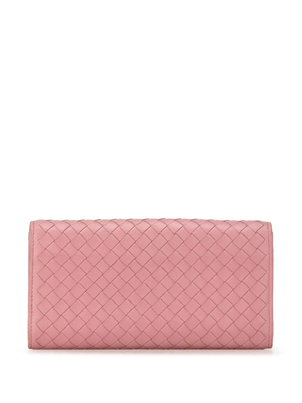 Bottega Veneta Pre-Owned 2012-2020 Nappa Intrecciato Continental Flap Wallet long wallets - Roze