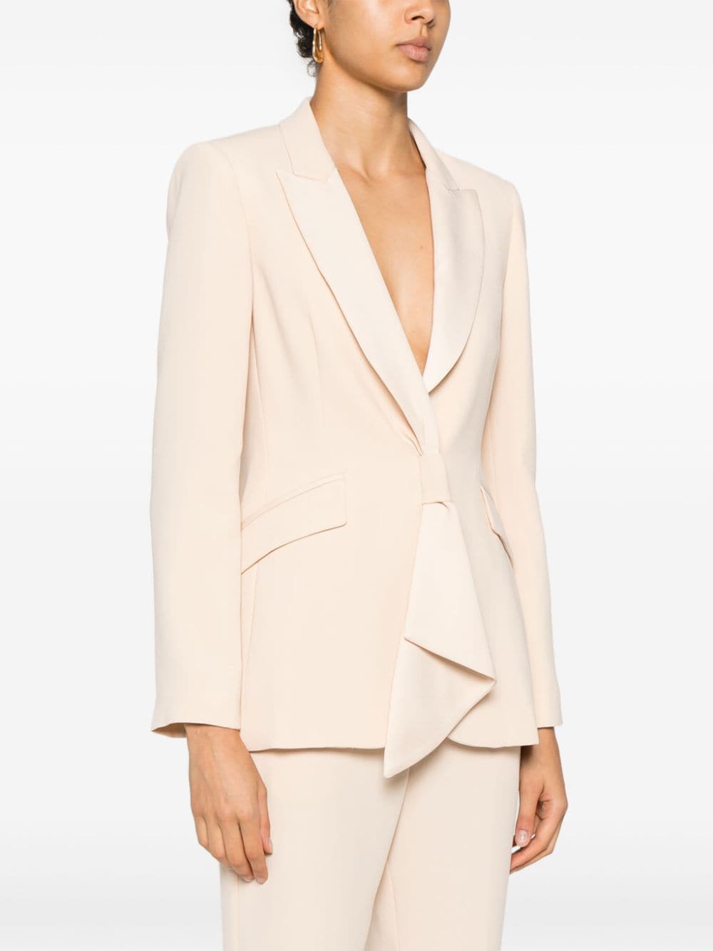 Shop Liu •jo Crepe Blazer In Neutrals