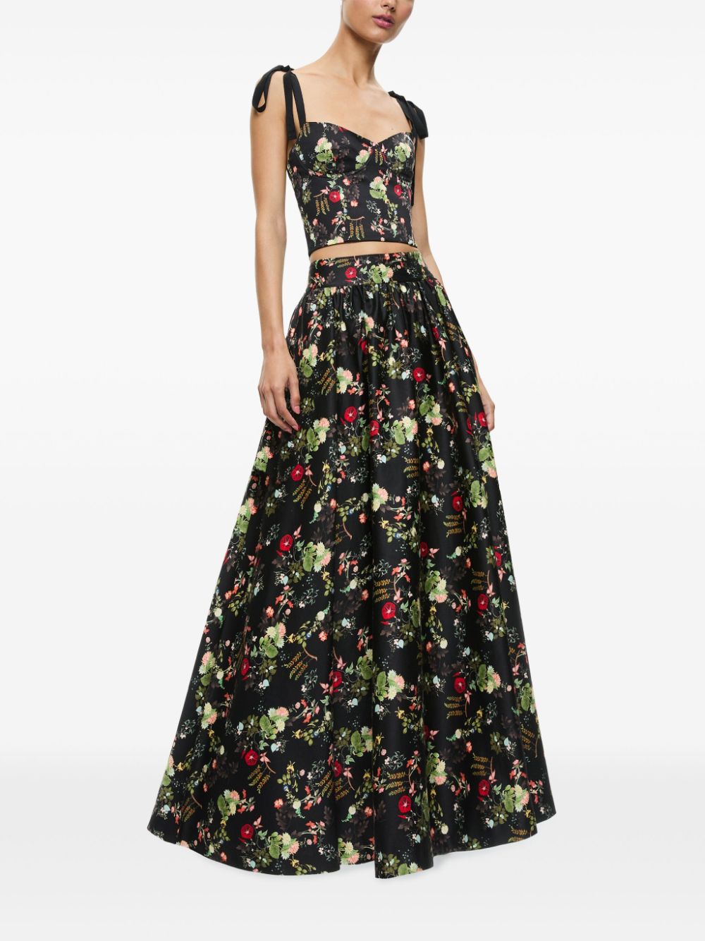 Shop Alice And Olivia Nilda Voluminous Maxi Skirt In Black