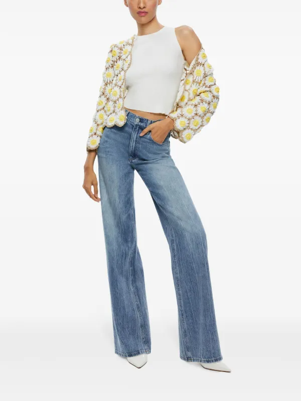 Alice + Olivia Anderson Daisy Crochet Cardigan | Neutrals | FARFETCH