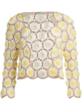 alice + olivia Anderson daisy crochet cardigan - Neutrals