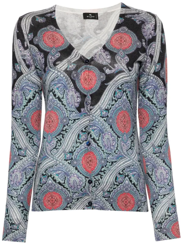 ETRO paisley-print Cardigan | Blue | FARFETCH GE ETRO paisley-print Cardigan | Blue | FARFETCH GE