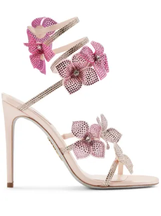 René Caovilla Sandália Floriane Com Salto 105mm | Rosa | FARFETCH BR