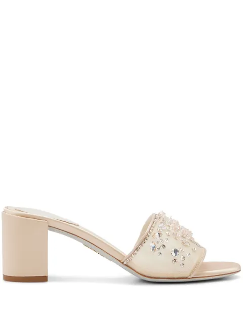 René Caovilla mules con detalles de cristal y tacón de 80mm