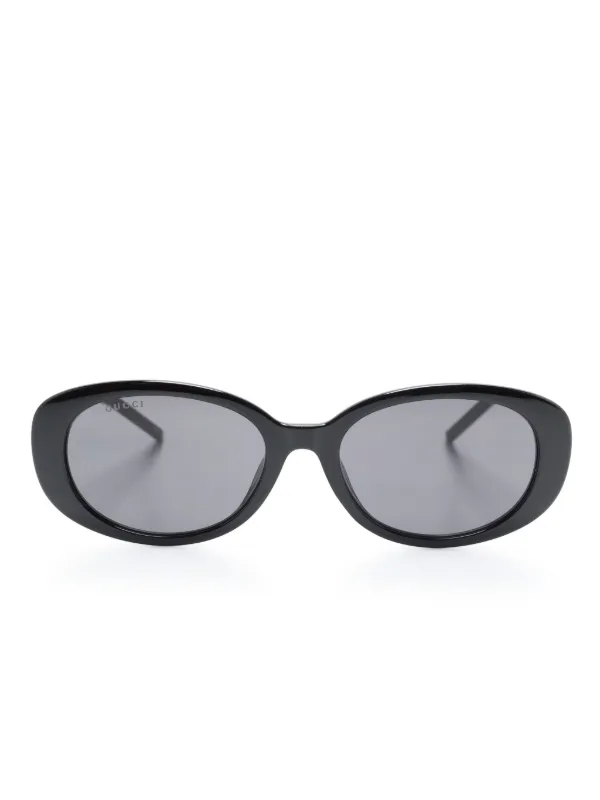 Gucci Eyewear オーバルフレーム サングラス | ブラック | FARFETCH JP