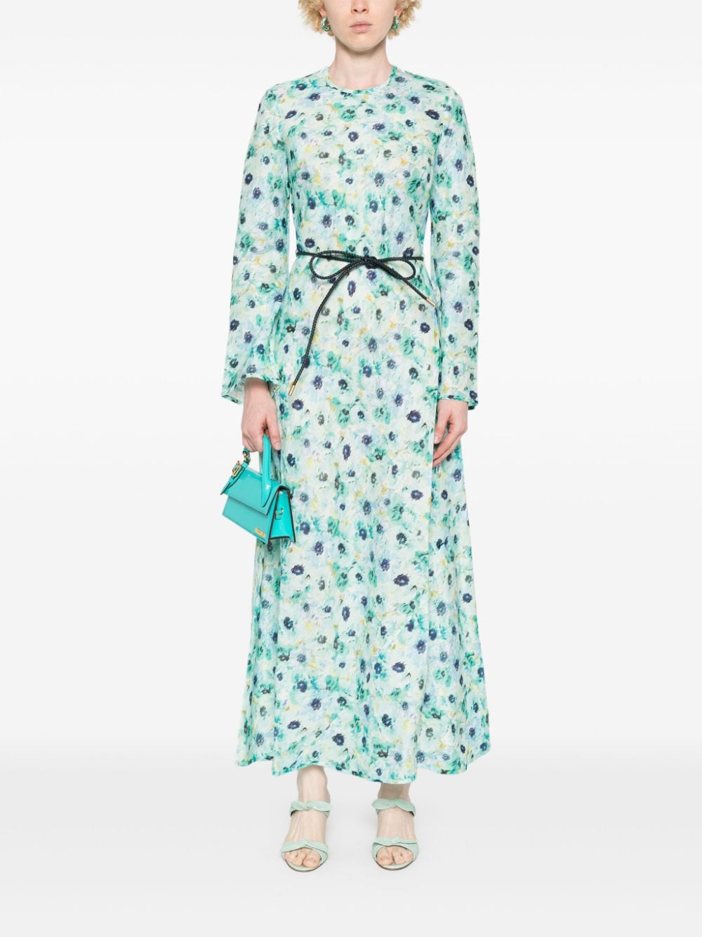 Shop Zimmermann Floral-print Maxi Dress In Blue