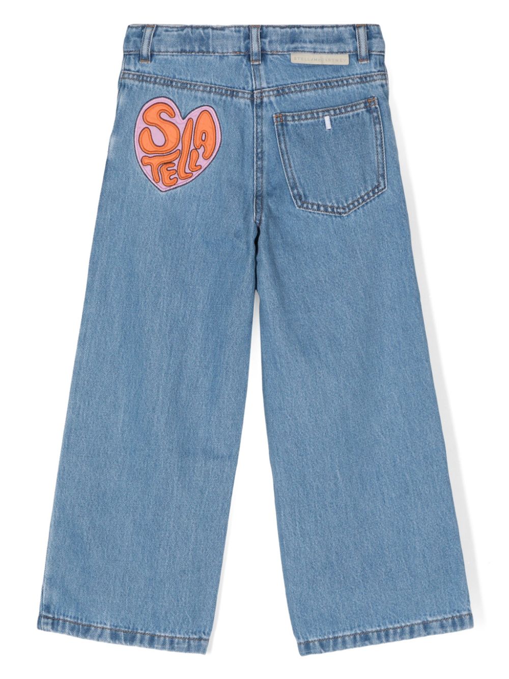 Stella McCartney Kids logo-patch jeans - Blauw