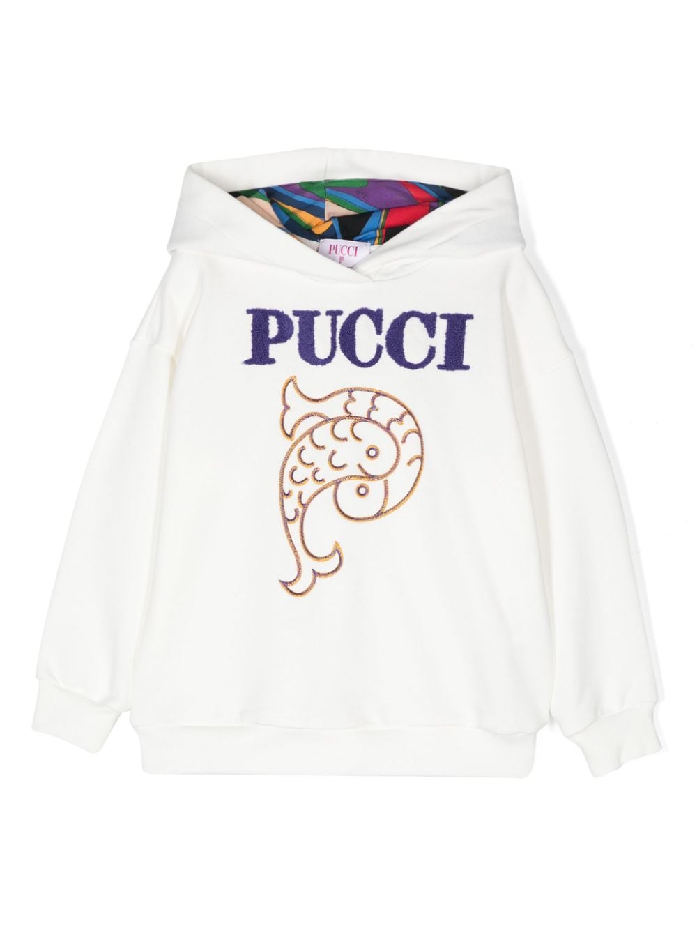 PUCCI Junior Felpa con cappuccio - Bianco