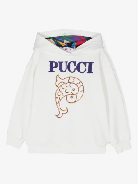 PUCCI Junior hoodie con logo bordado