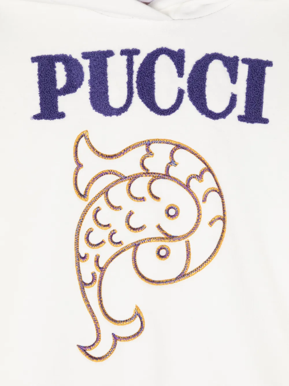 PUCCI JUNIOR LOGO-EMBROIDERED HOODIE